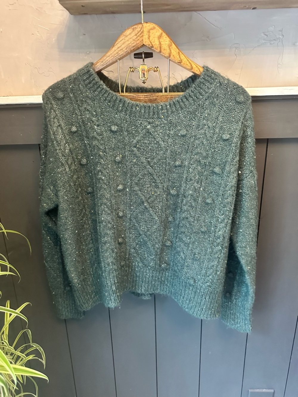 Old Navy Green Blue Chunky Knit Sweater‎ Size M